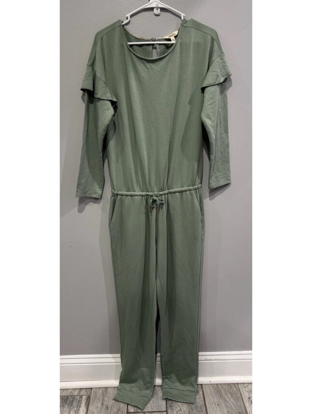 Matilda Jane Resting Day Pocket Jumpsuit Womens S Ruffle Sleeve Polyester Blend